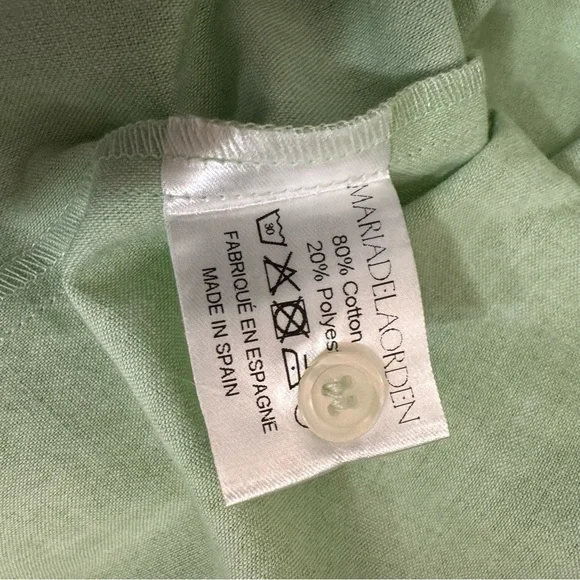 NWT Maria de la Orden Light Green Button Front Top Blouse - Picture 2 of 7